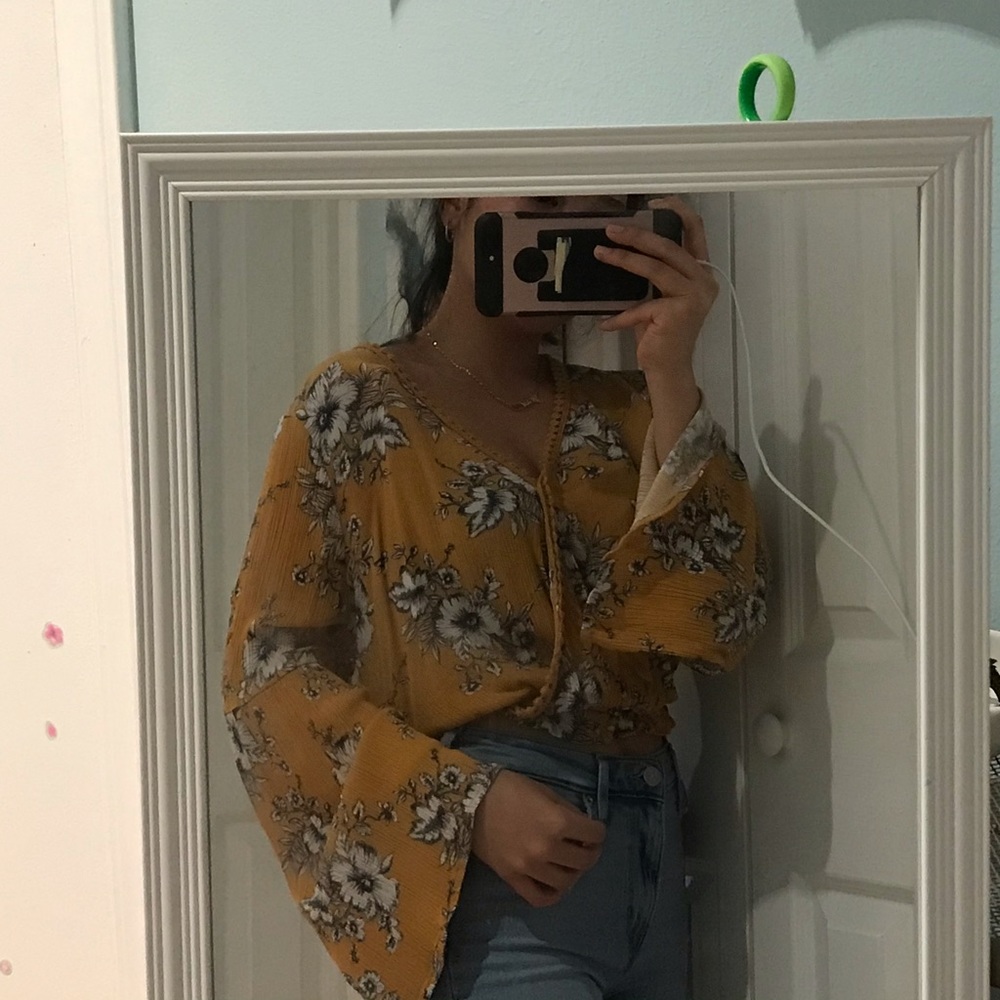 Mustard floral top
